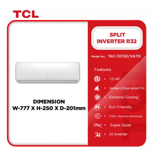 TCL TAC - 12CSD/XA73I 1.5HP SPLIT INVERTER R32 AIR CONDITION - CompuGhana