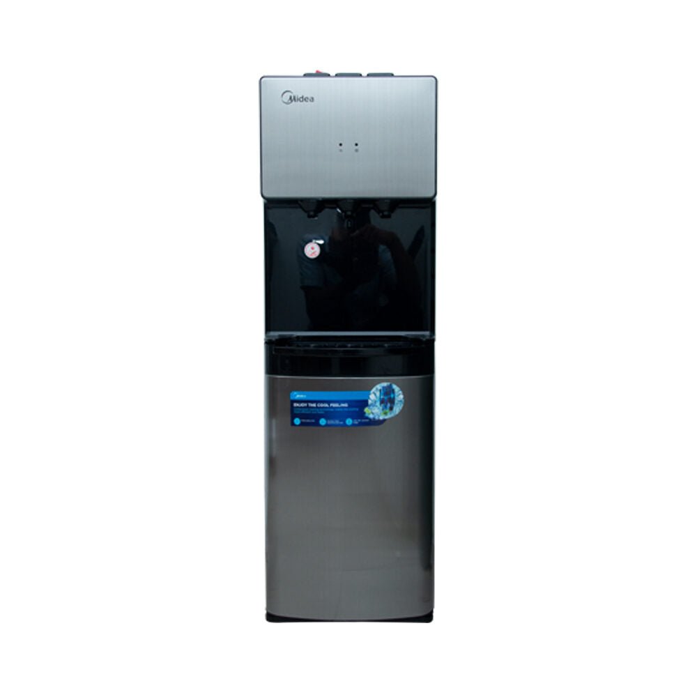 MIDEA 3 TAPS WATER DISPENSER + FRIDGE - BLACK - CompuGhana