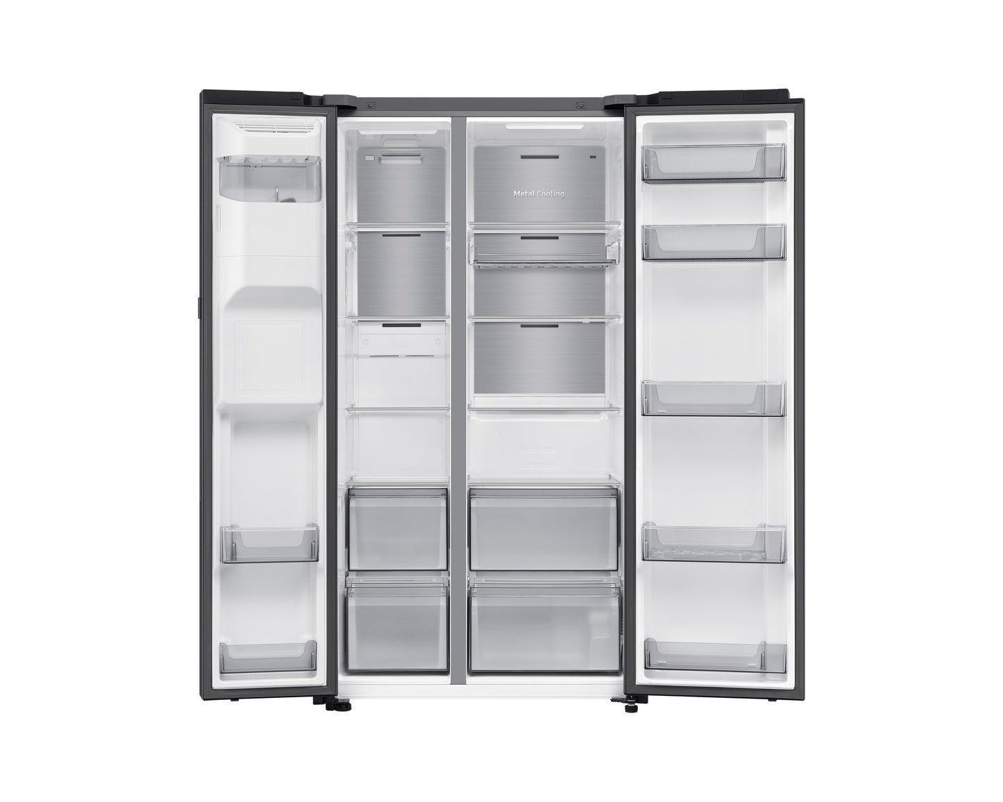 SAMSUNG 627L 3 DOOR + DISPENSER SIDE BY SIDE FRIDGE BLACK RS80F65G4F - CompuGhana