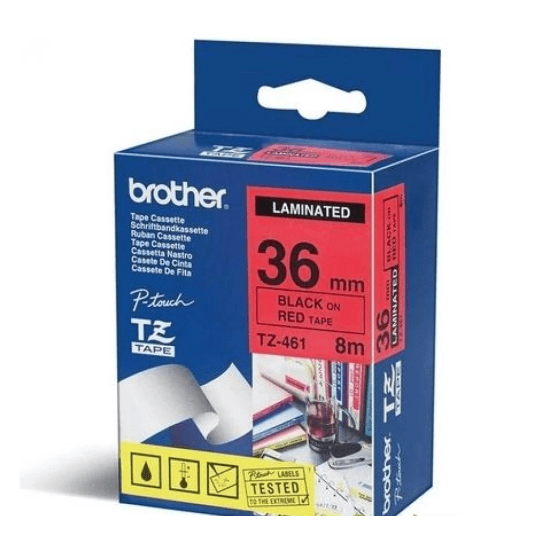 Brother TZ461 Label Tape Cassette 36 mm x 8 m Laminated Red/Black for P - Touch - CompuGhana