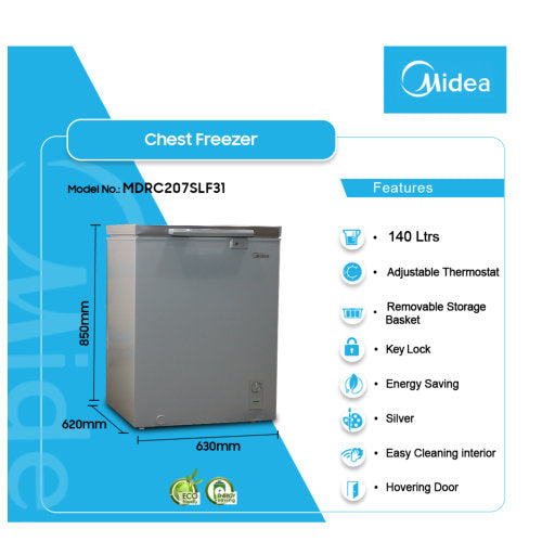 MIDEA 142L MDRC207SLF31 CHEST FREEZER