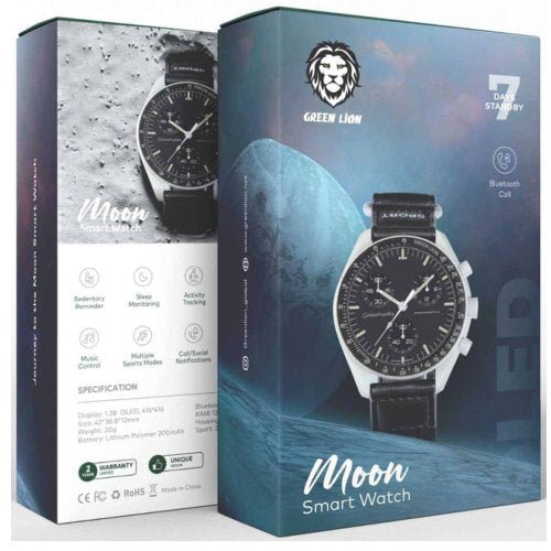 GREEN LION MOON SMART WATCH JOURNEY TO MOON BLACK - CompuGhana