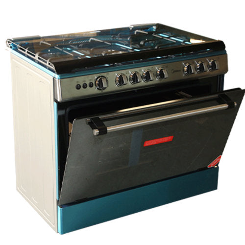 MIDEA 90x60 GAS COOKER WITH GRILL - SILVER