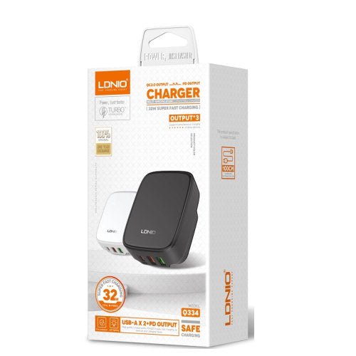 LDNIO Q334 32W USB - A TO USB - C SUPER FAST CHARGER - CompuGhana