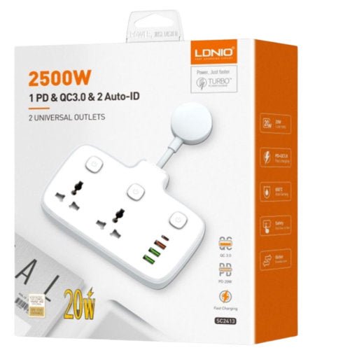LDNIO 2 + 4 USB SC2413 UNIVERSAL OUTLET - CompuGhana