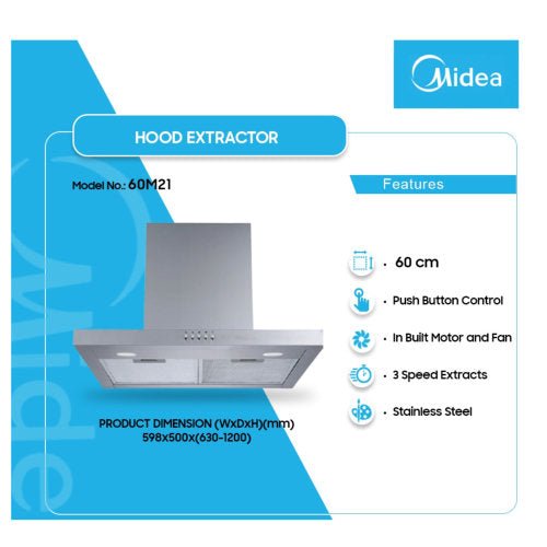 MIDEA 60CM HOOD EXTRACTOR 60M21 - CompuGhana
