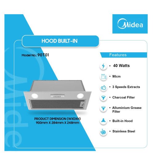 MIDEA BUILT - IN HOOD 90CM COOKER HOOD - CompuGhana