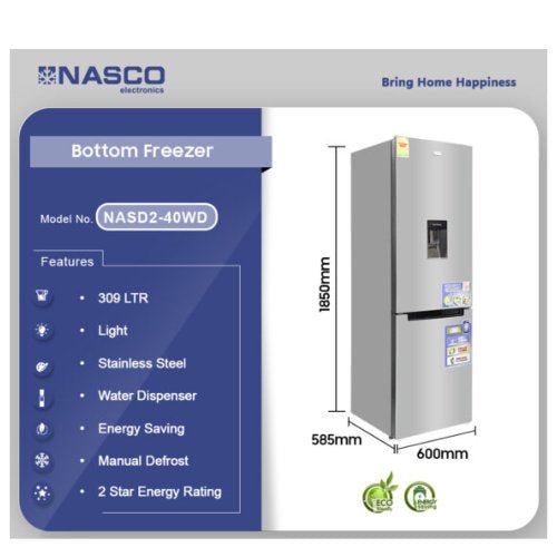 NASCO 307 LTR BOTTOM FREEZER - CompuGhana
