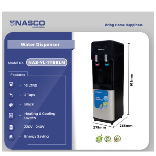 NASCO 16 LTRS 2 TAPS WATER DISPENSER + CABINET - CompuGhana