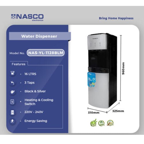 NASCO 16LTRS 3 TAPS WATER DISPENSER + CABINET - CompuGhana