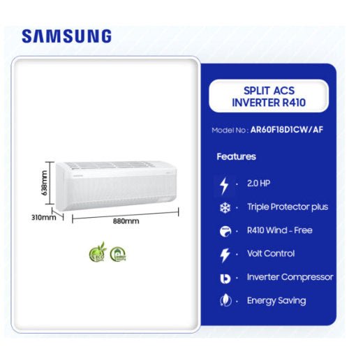 SAMSUNG 2.0HP INVERTER R410 WIND FREE AIR CONDITION - CompuGhana