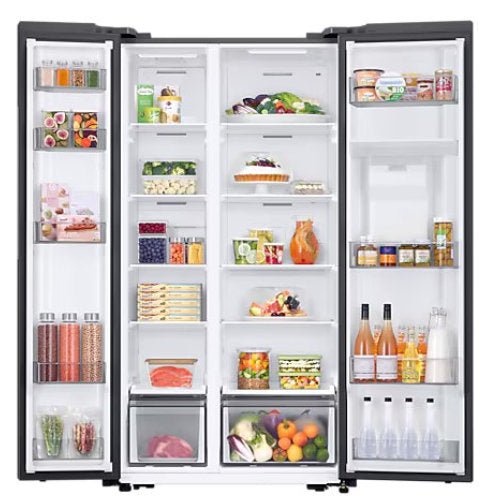 SAMSUNG 578L SIDE BY SIDE + WATER DISPENSER FRIDGE - SILVER - CompuGhana
