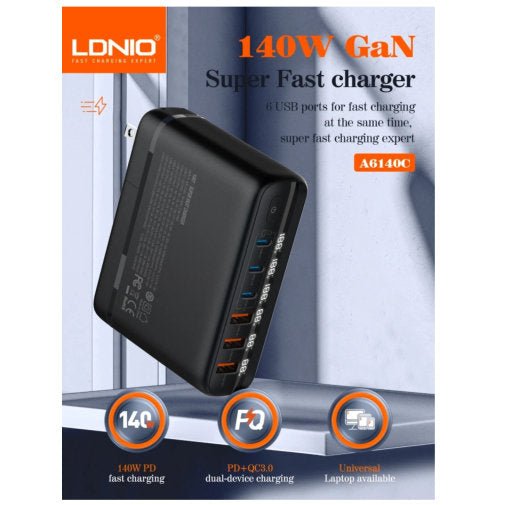 LDNIO A6140C SUPER FAST CHARGER GAN 140W - CompuGhana