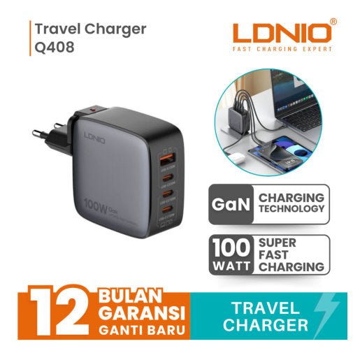 LDNIO Q408 SUPER FAST CHARGER GAN 100W - CompuGhana
