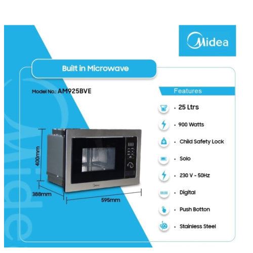 MIDEA 25LTR BUILT-IN MICROWAVE OVEN SOLO