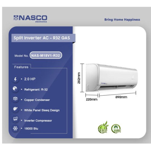 NASCO 2.0HP R32 GAS SPLIT INVERTER AIR CONDITIONER