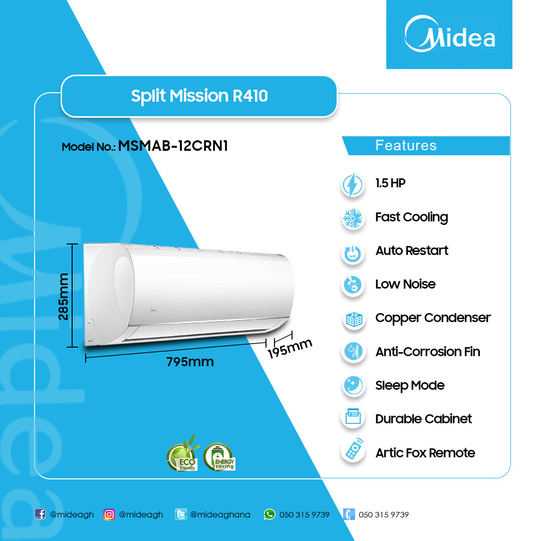 MIDEA 2.0HP R410 SPLIT AIR CONDITIONER