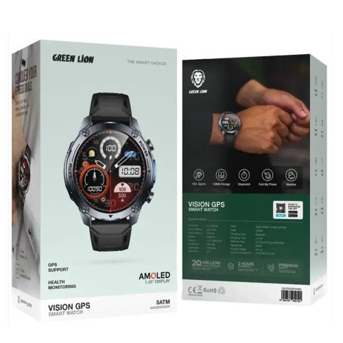 GREEN LION VISION GPS SMART WATCH BLACK - CompuGhana