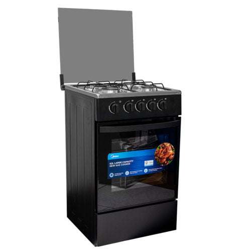 MIDEA 50X50 4 BURNERS SP5055T082-B GAS COOKER BLACK MIRROR