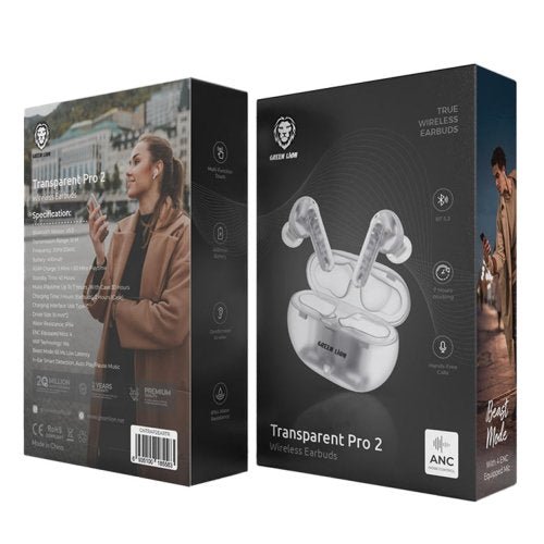 GREEN LION TRANSPARENT PRO 2 WIRELESS EARBUDS - CompuGhana