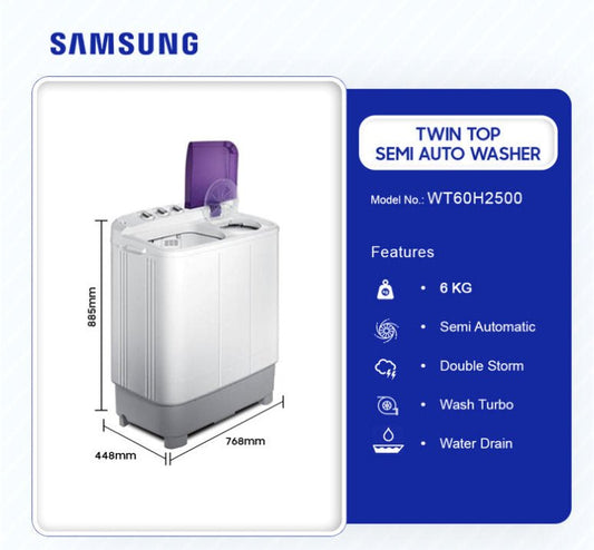 SAMSUNG 6KG TWIN TUB TOP LOAD WASHING MACHINE - CompuGhana