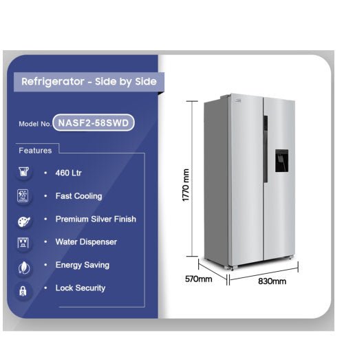 NASCO FRENCH DOOR 522LTR REFRIGERATOR - CompuGhana