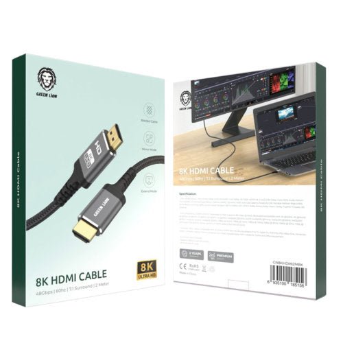 GREEN LION 8K HDMI CABLE 2M BLACK - CompuGhana