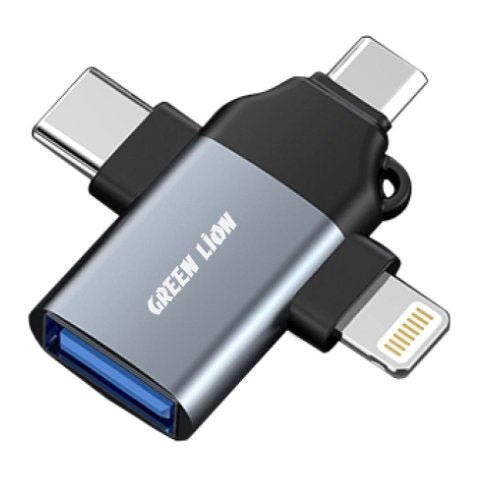 GREEN 3 IN 1 OTG ADAPTER GRAY - CompuGhana