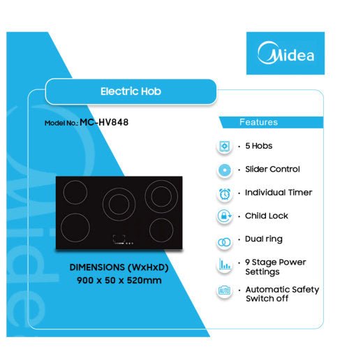 Midea 5 Burner Electric Hob - CompuGhana