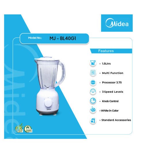 MIDEA 1.5L BLENDER WHITE MJ - BL40G1 - CompuGhana