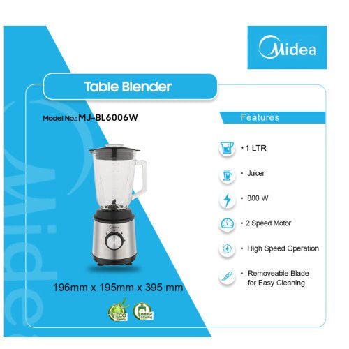 MIDEA MJ - BL6006W 1.5L BLENDER BLACK - CompuGhana