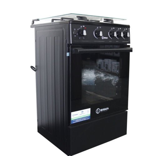SIGMA 50X55 3 BURNERS GAS + 1 ELECTRIC OVEN GRILL GAS COOKER BLACK - CompuGhana