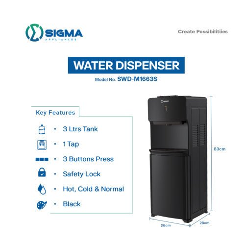 SIGMA 3 TAPS WATER DISPENSER BLACK