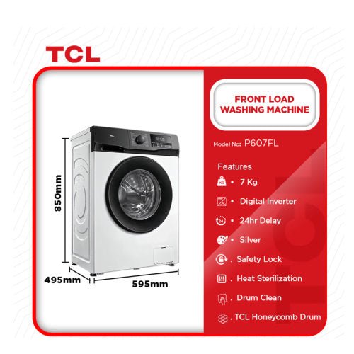 TCL 7KG FRONT LOAD P607FL WASHING MACHINE - CompuGhana