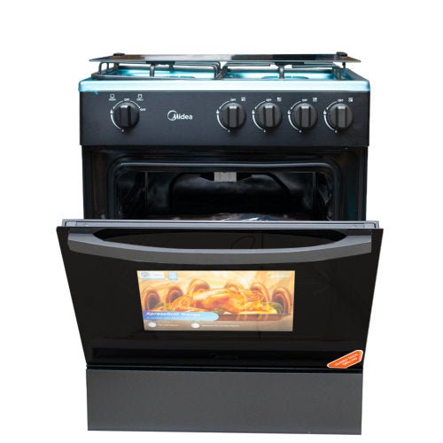 MIDEA 4 BURNERS 60X60 GRILL GAS COOKER 24TMG4G081 - B BLACK - CompuGhana