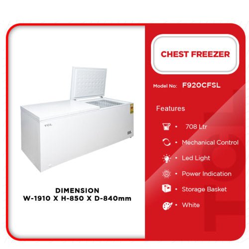 TCL 708L F920CFSL CHEST FREEZER WHITE - CompuGhana
