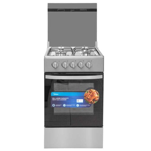 MIDEA GC SP5055T082 - S 50X50 4 BURNERS GAS COOKER - SILVER MIRROR - CompuGhana
