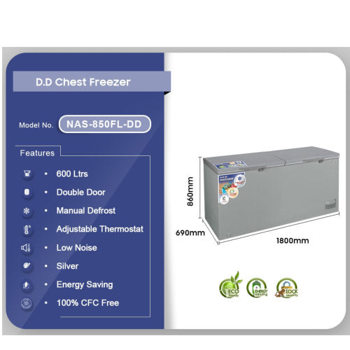 NASCO 600L NAS-850FL-DD CHEST FREEZER