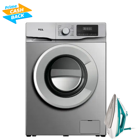 TCL 8KG FRONT LOAD WASHING MACHINE SILVER
