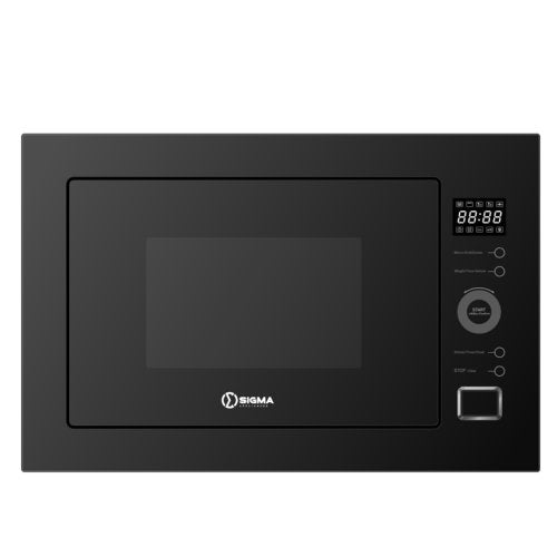 SIGMA BUILT-IN MICROWAVE 25L 60CM FULL BLACK GLASS MIRROR SIG-BIMW25G-8C