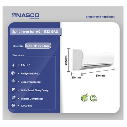 NASCO 1.5HP DUAL INVERTER R410 NAS-M12V1 AIR CONDITION