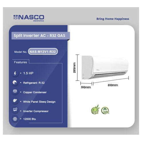 NASCO 1.5HP DUAL INVERTER R410 NAS-M12V1 AIR CONDITION - CompuGhana