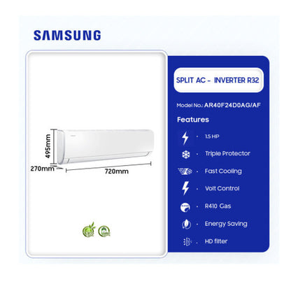 SAMSUNG 1.5HP R32 AR40H12D0AM SPLIT INVERTER AIR CONDITION