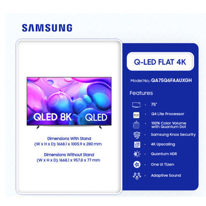 SAMSUNG 65'' QLED QA65Q6FAAUXGH UHD SMART 4K TELEVISION