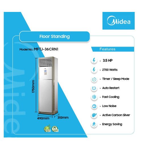 MIDEA 3.5 HP R410 36000 BTU/H FLOOR STANDING AIR CONDITION - CompuGhana