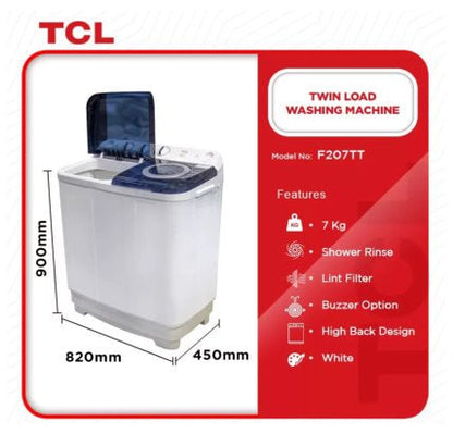 TCL 13kg F213tt Twin Top Washing Machine - CompuGhana
