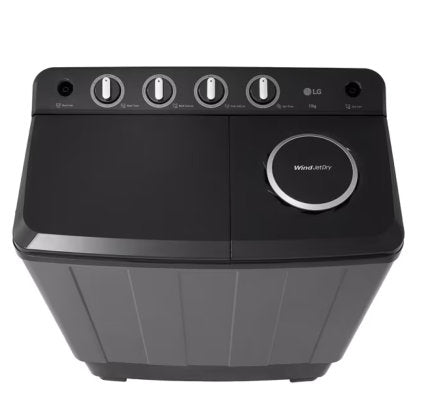 LG 8kg Twin Tub Wind Jet Dry P800r3agnc Washing Machine Dark Gray - CompuGhana