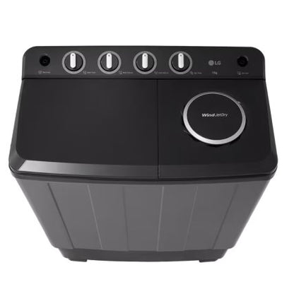 LG 8kg Twin Tub Wind Jet Dry P800r3agnc Washing Machine Dark Gray - CompuGhana