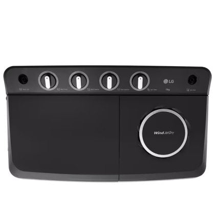 LG 8kg Twin Tub Wind Jet Dry P800r3agnc Washing Machine Dark Gray - CompuGhana