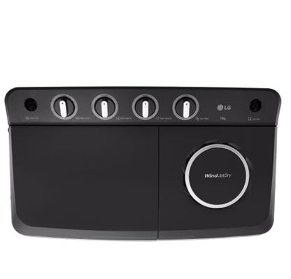 LG 8kg Twin Tub Wind Jet Dry P800r3agnc Washing Machine Dark Gray - CompuGhana